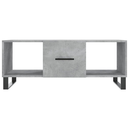 Table basse gris béton 102x50x40 cm bois d'ingénierie