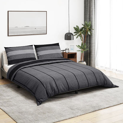 Ensemble de housse de couette gris foncé 200x200 cm Coton