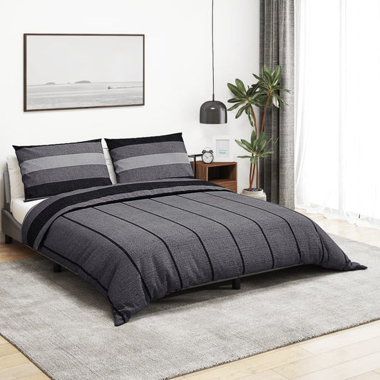 Ensemble de housse de couette gris foncé 220x240 cm Coton