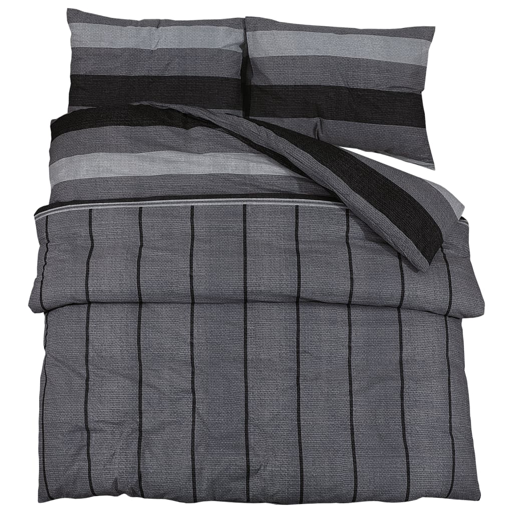 Ensemble de housse de couette gris foncé 200x220 cm Coton