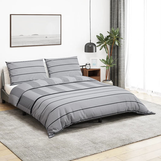 Ensemble de housse de couette Gris 140x200 cm Coton