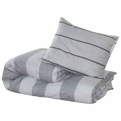 Ensemble de housse de couette Gris 200x200 cm Coton