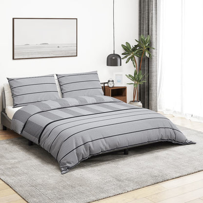 Ensemble de housse de couette Gris 155x220 cm Coton