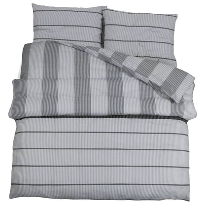 Ensemble de housse de couette Gris 200x200 cm Coton