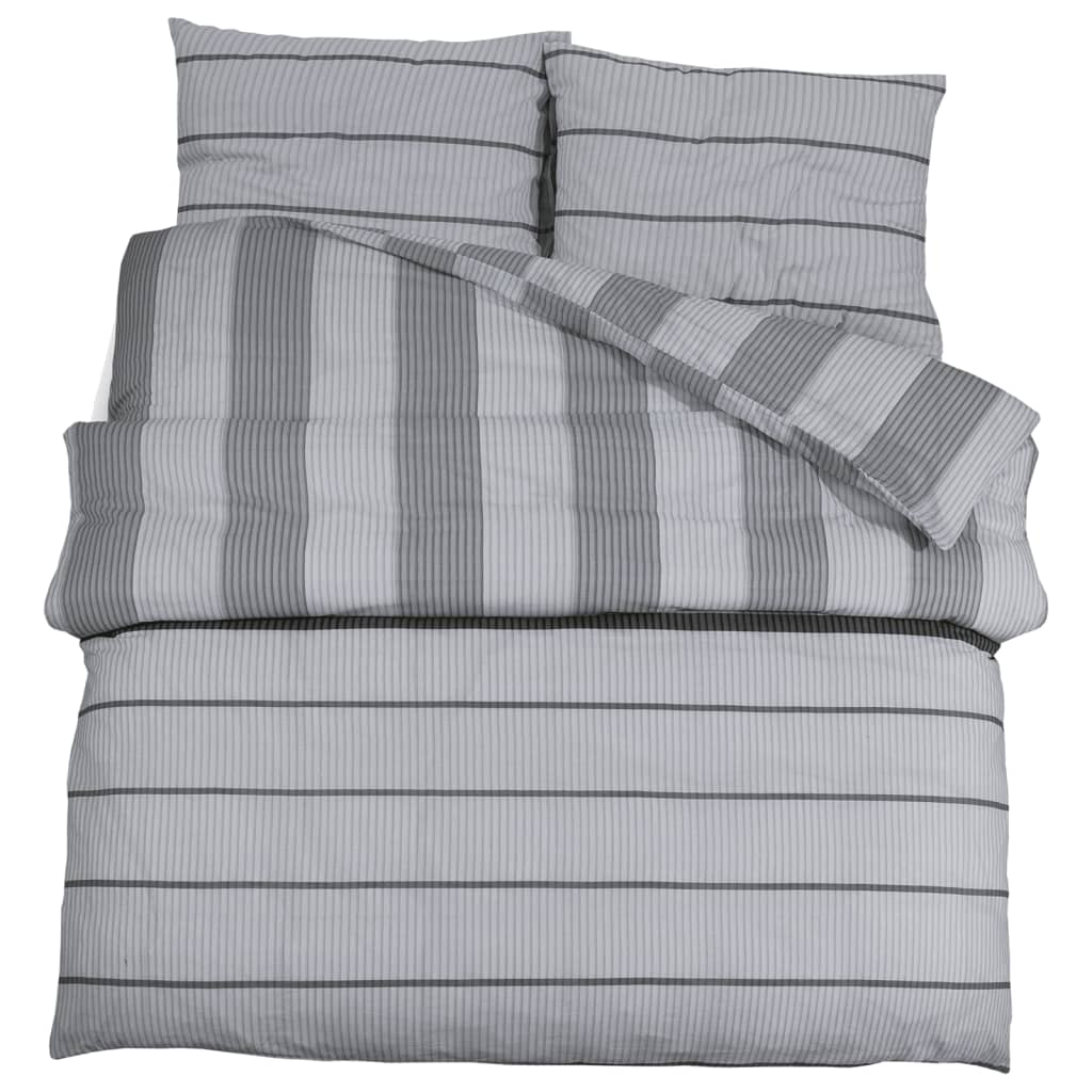 Ensemble de housse de couette Gris 225x220 cm Coton