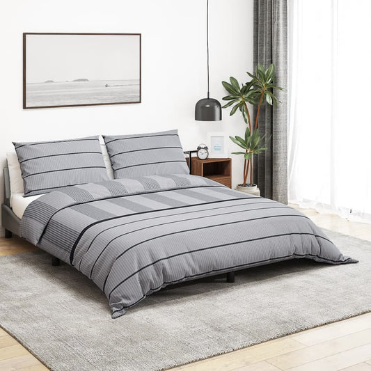 Ensemble de housse de couette Gris 225x220 cm Coton