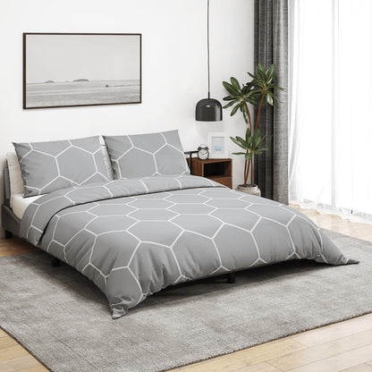 Ensemble de housse de couette Gris 220x240 cm Coton