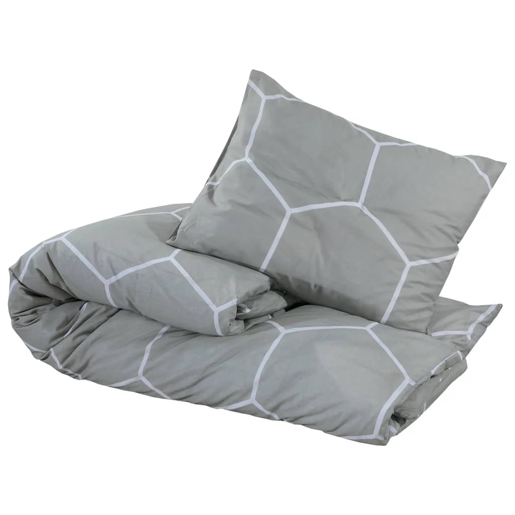 Ensemble de housse de couette Gris 140x200 cm Coton