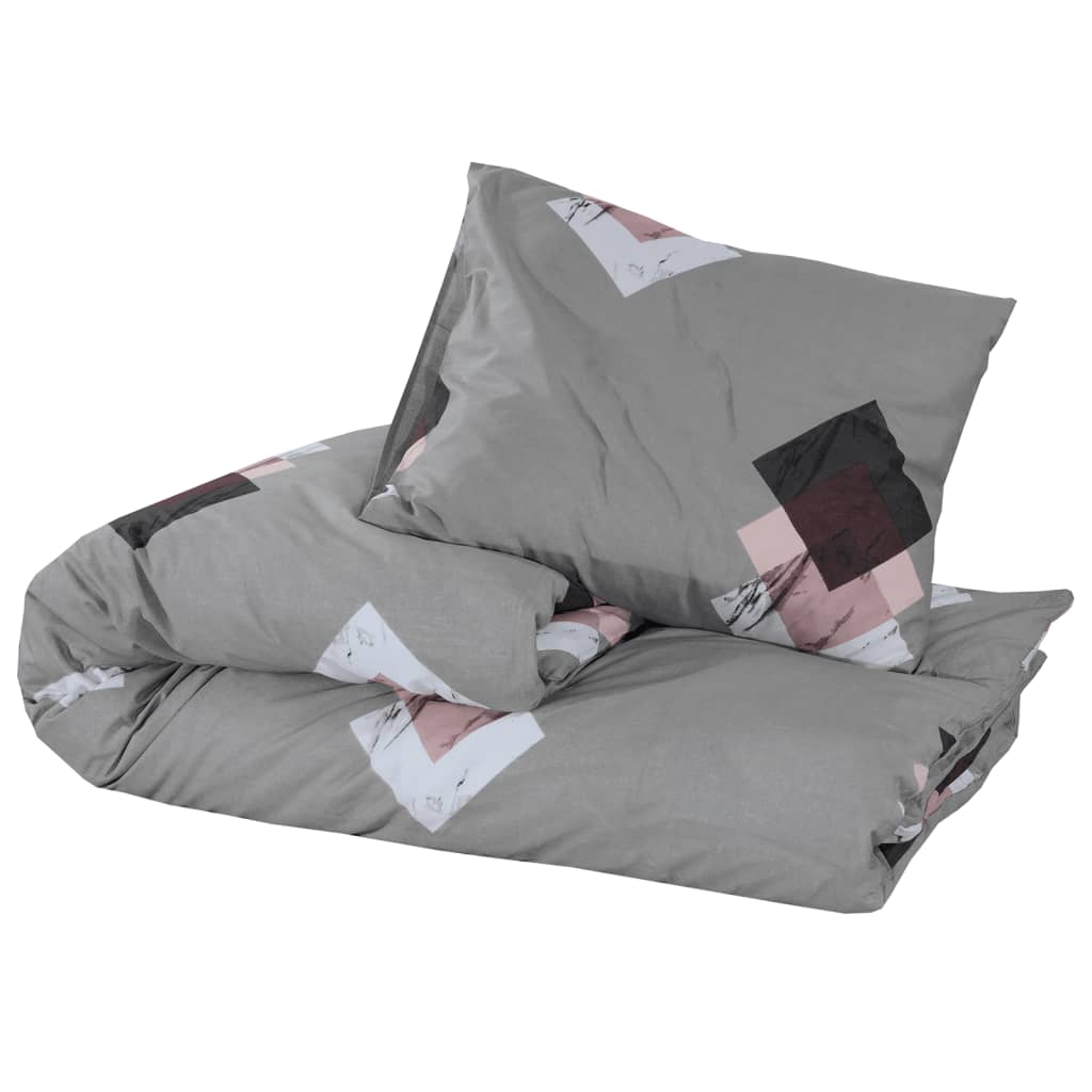 Ensemble de housse de couette Gris 240x220 cm Coton