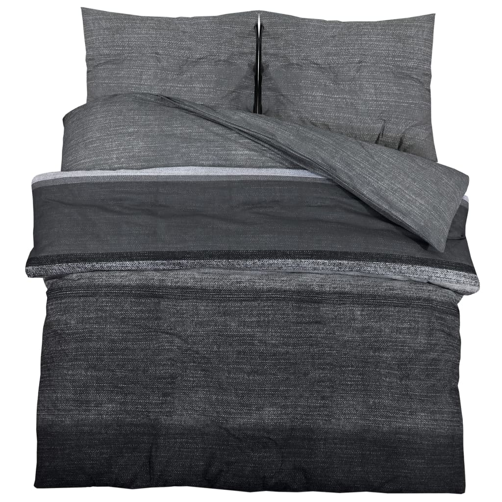 Ensemble de housse de couette gris foncé 240x220 cm Coton