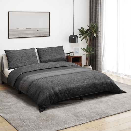 Ensemble de housse de couette gris foncé 260x240 cm Coton