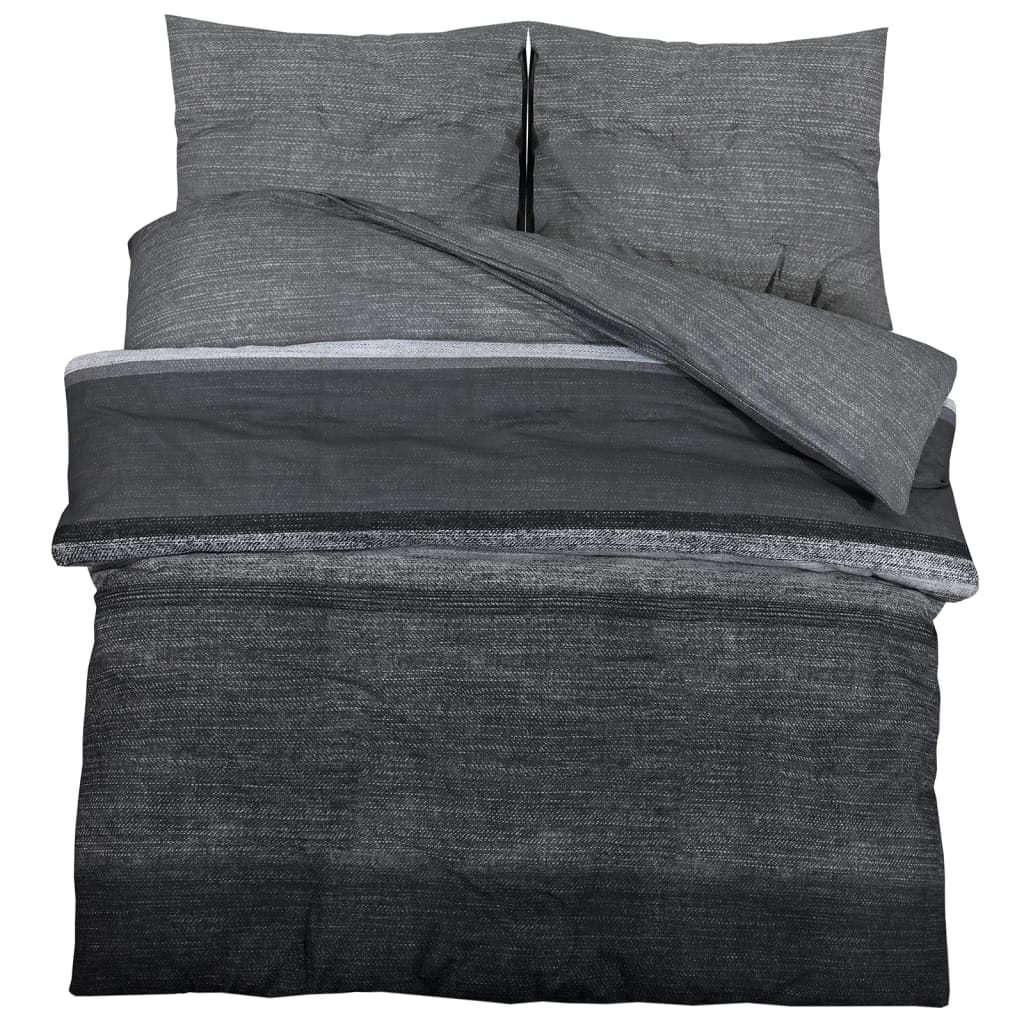 Ensemble de housse de couette gris foncé 225x220 cm Coton