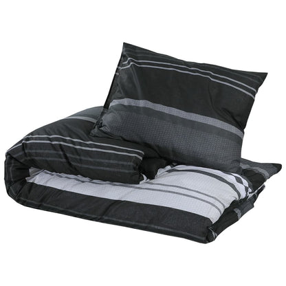 Ensemble de housse de couette noir et blanc 260x220 cm Coton