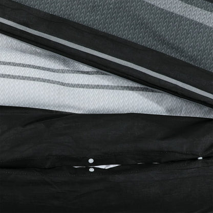 Ensemble de housse de couette noir et blanc 260x220 cm Coton