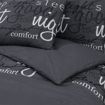 Ensemble de housse de couette Noir 200x200 cm Coton