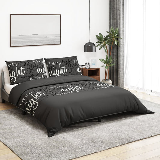 Ensemble de housse de couette Noir 260x240 cm Coton