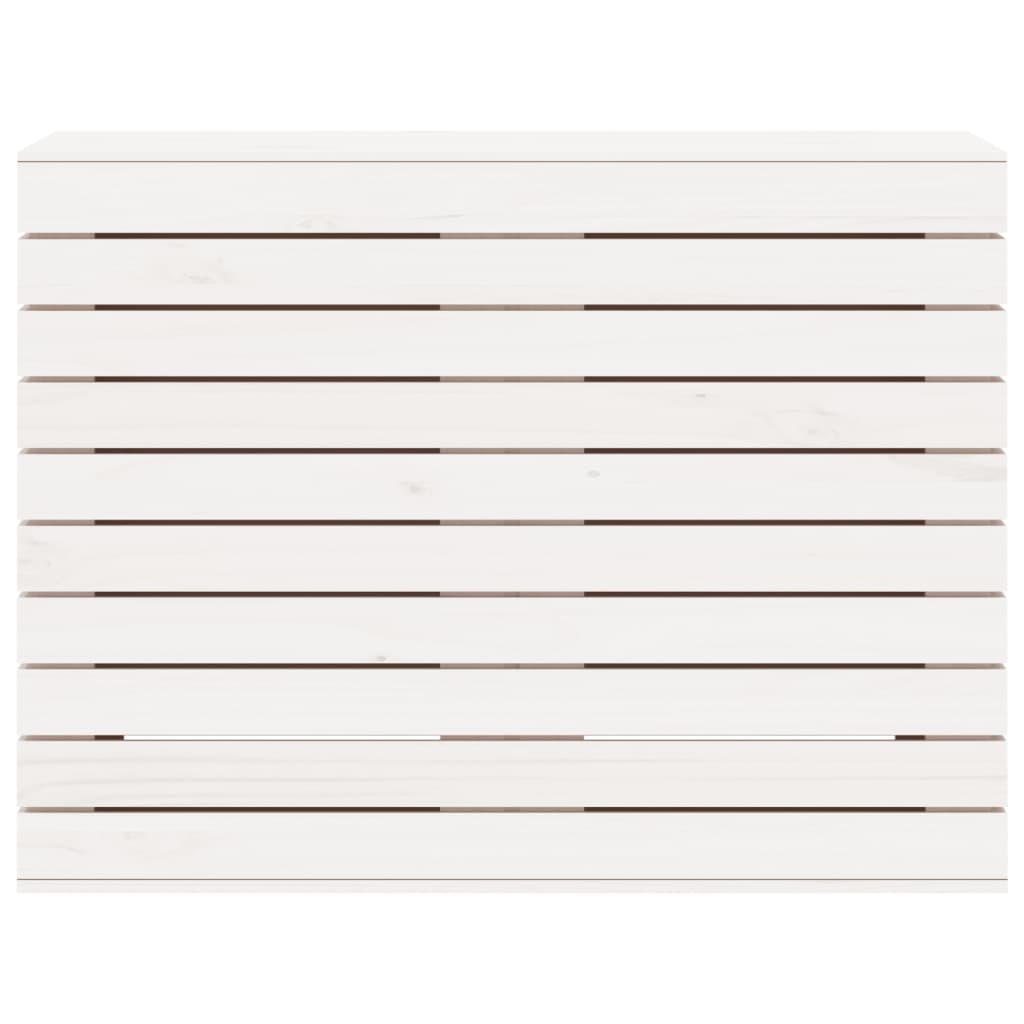 Panier à linge blanc 88,5x44x66 cm bois massif de pin