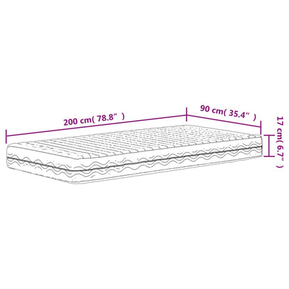 Matelas en mousse blanc 90x200 cm dureté H2 H3