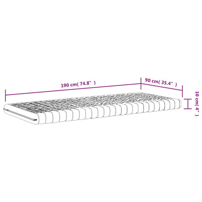 Matelas en mousse blanc 90x190 cm 7 zones dureté 20 ILD