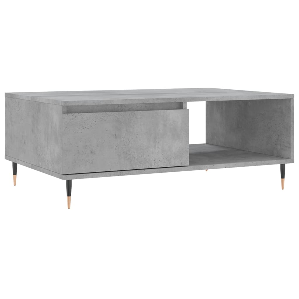 Table basse gris béton 90x60x35 cm bois d'ingénierie