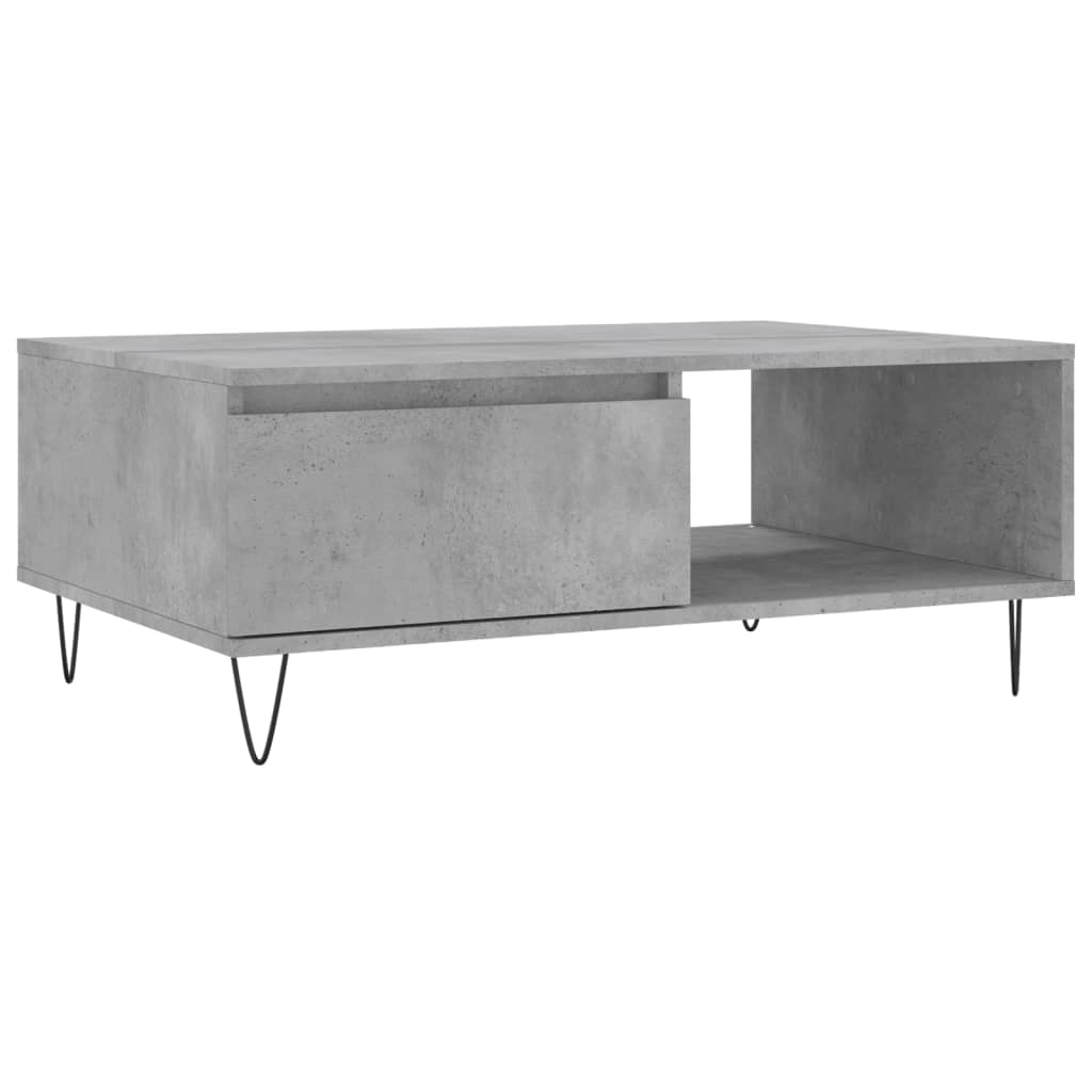 Table basse gris béton 90x60x35 cm bois d'ingénierie