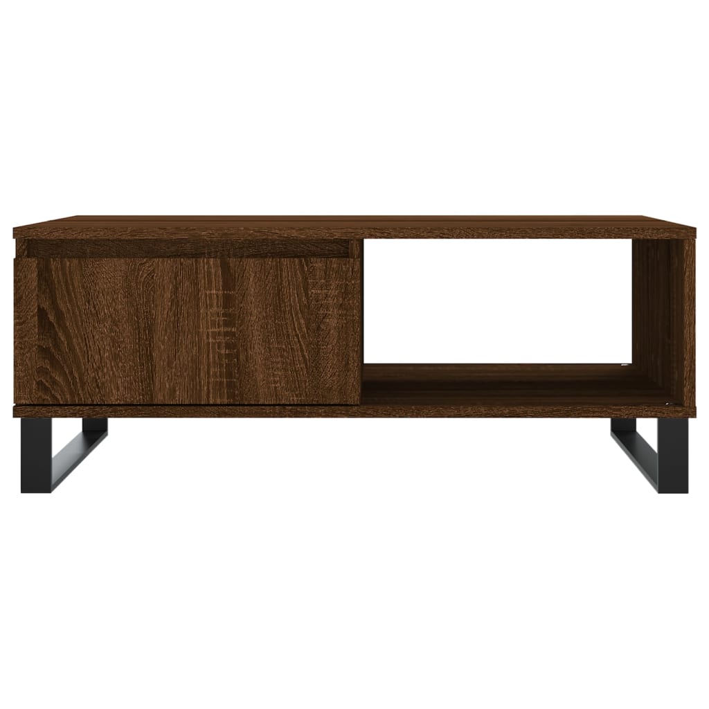 Table basse chêne marron 90x60x35 cm bois d'ingénierie