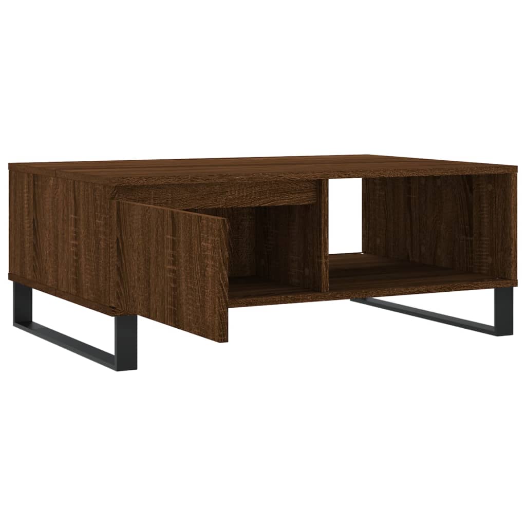 Table basse chêne marron 90x60x35 cm bois d'ingénierie