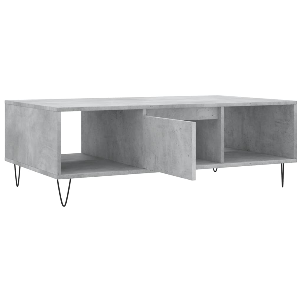 Table basse gris béton 104x60x35 cm bois d'ingénierie