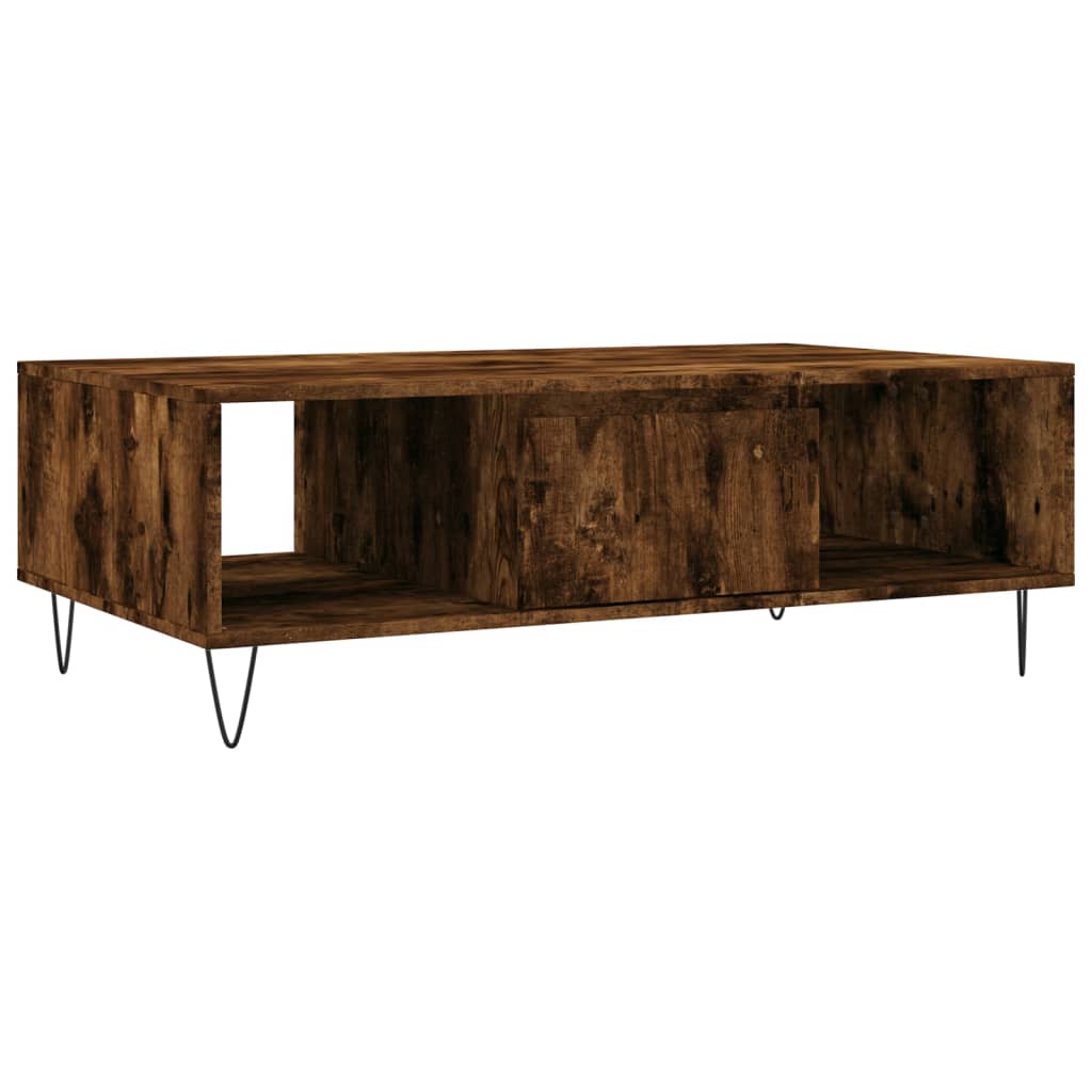 Table basse chêne fumé 104x60x35 cm bois d'ingénierie