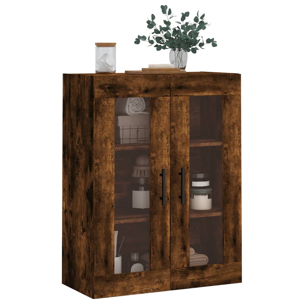 Armoire murale chêne fumé 69,5x34x90 cm