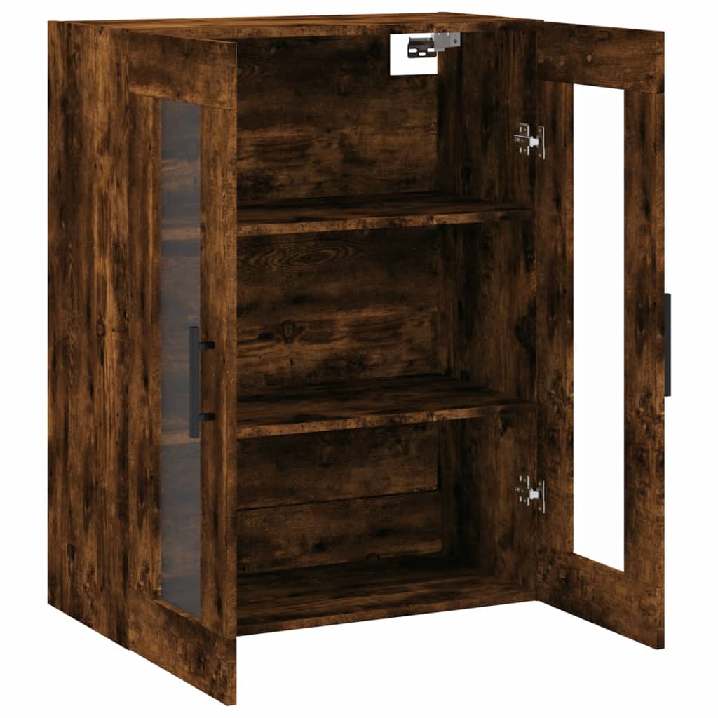 Armoire murale chêne fumé 69,5x34x90 cm