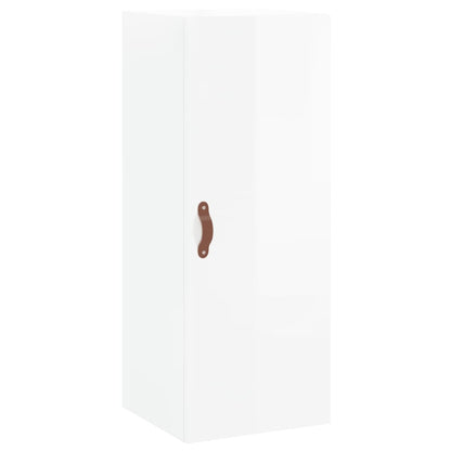 Armoire murale blanc brillant 34,5x34x90 cm