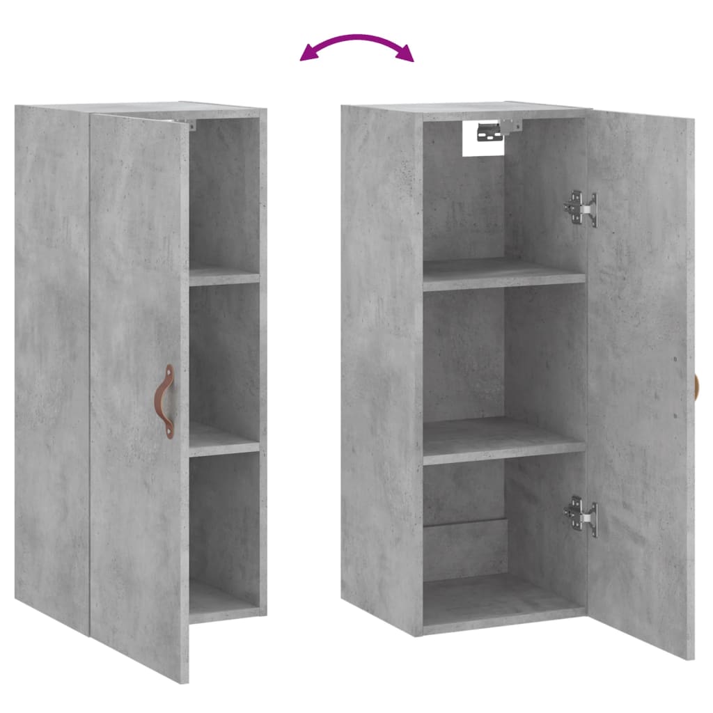 Armoire murale gris béton 34,5x34x90 cm