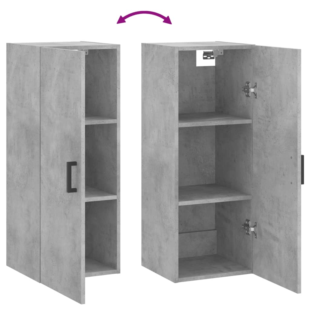 Armoire murale gris béton 34,5x34x90 cm