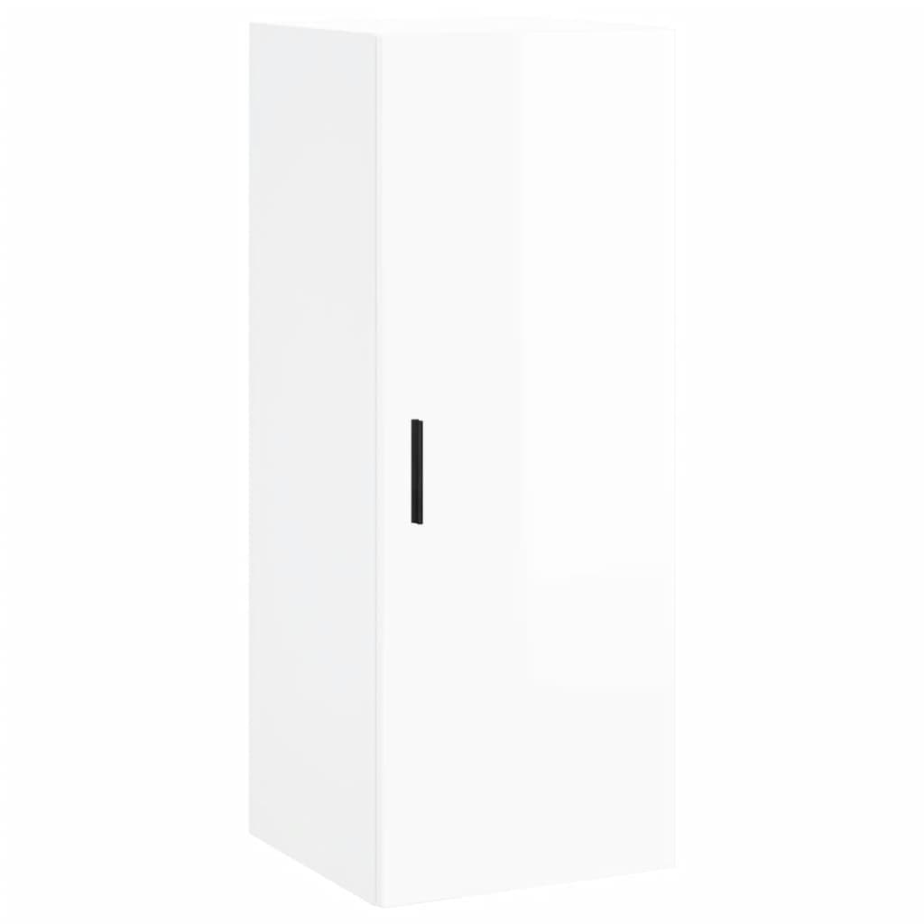 Armoire murale blanc brillant 34,5x34x90 cm