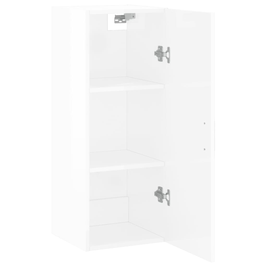 Armoire murale blanc brillant 34,5x34x90 cm