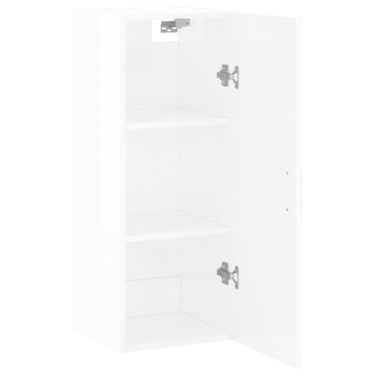 Armoire murale blanc brillant 34,5x34x90 cm