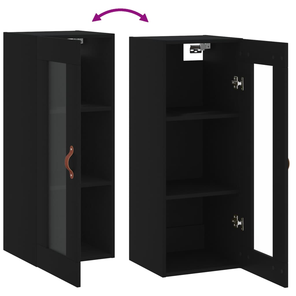 Armoire murale noir 34,5x34x90 cm