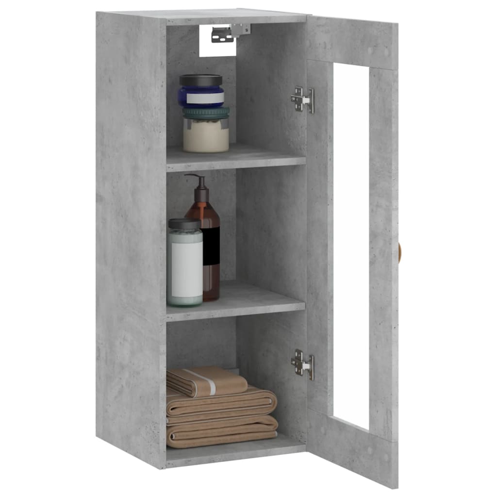 Armoire murale gris béton 34,5x34x90 cm