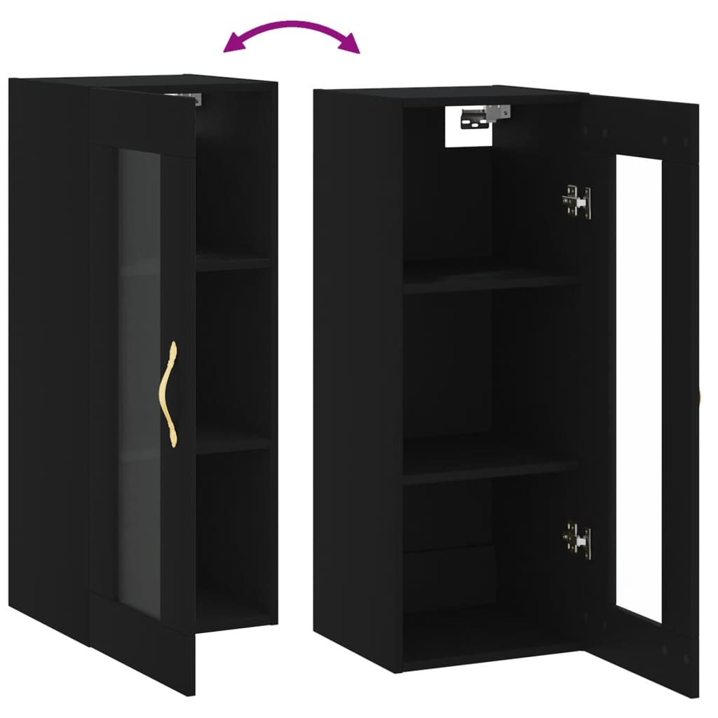 Armoire murale noir 34,5x34x90 cm