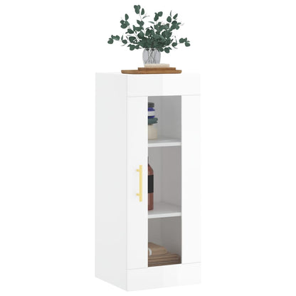 Armoire murale blanc brillant 34,5x34x90 cm