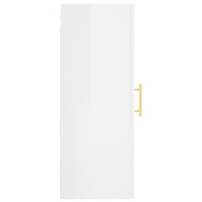 Armoire murale blanc brillant 34,5x34x90 cm