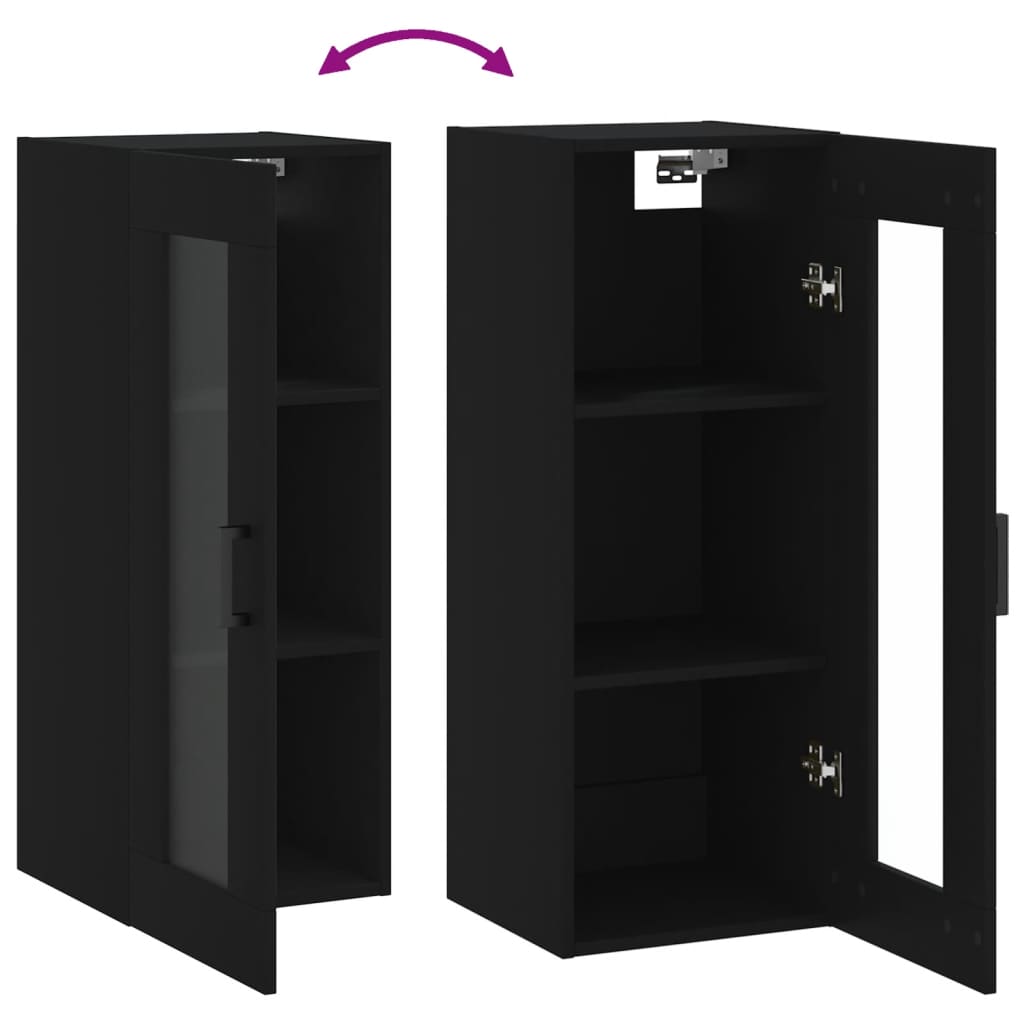 Armoire murale noir 34,5x34x90 cm