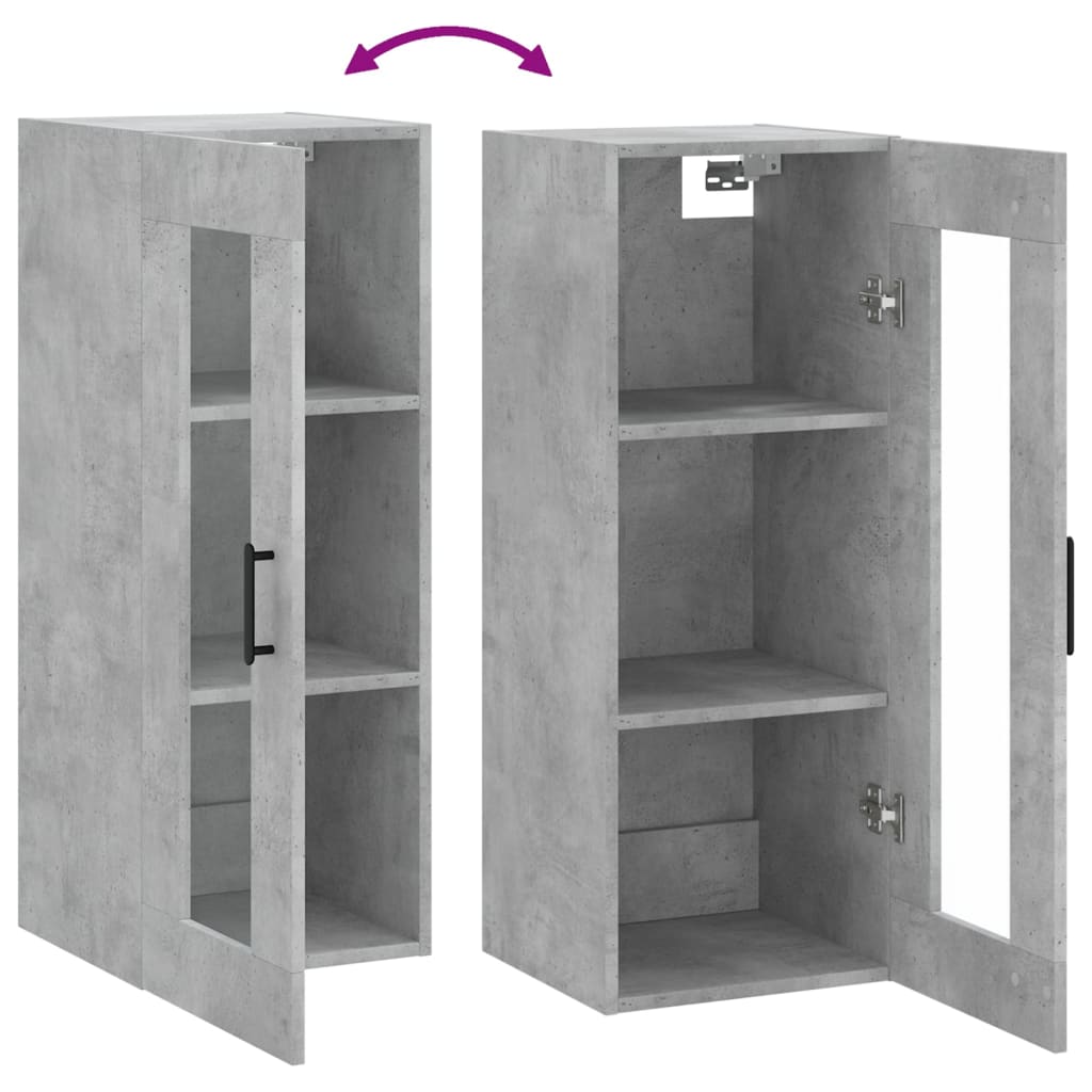 Armoire murale gris béton 34,5x34x90 cm