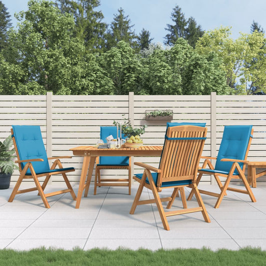 Chaises de jardin inclinables lot de 4 et coussins bois teck