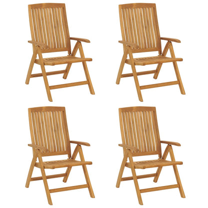 Chaises de jardin inclinables lot de 4 et coussins bois teck