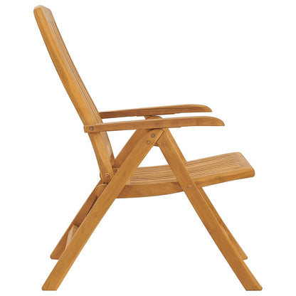 Chaises de jardin inclinables lot de 4 et coussins bois teck