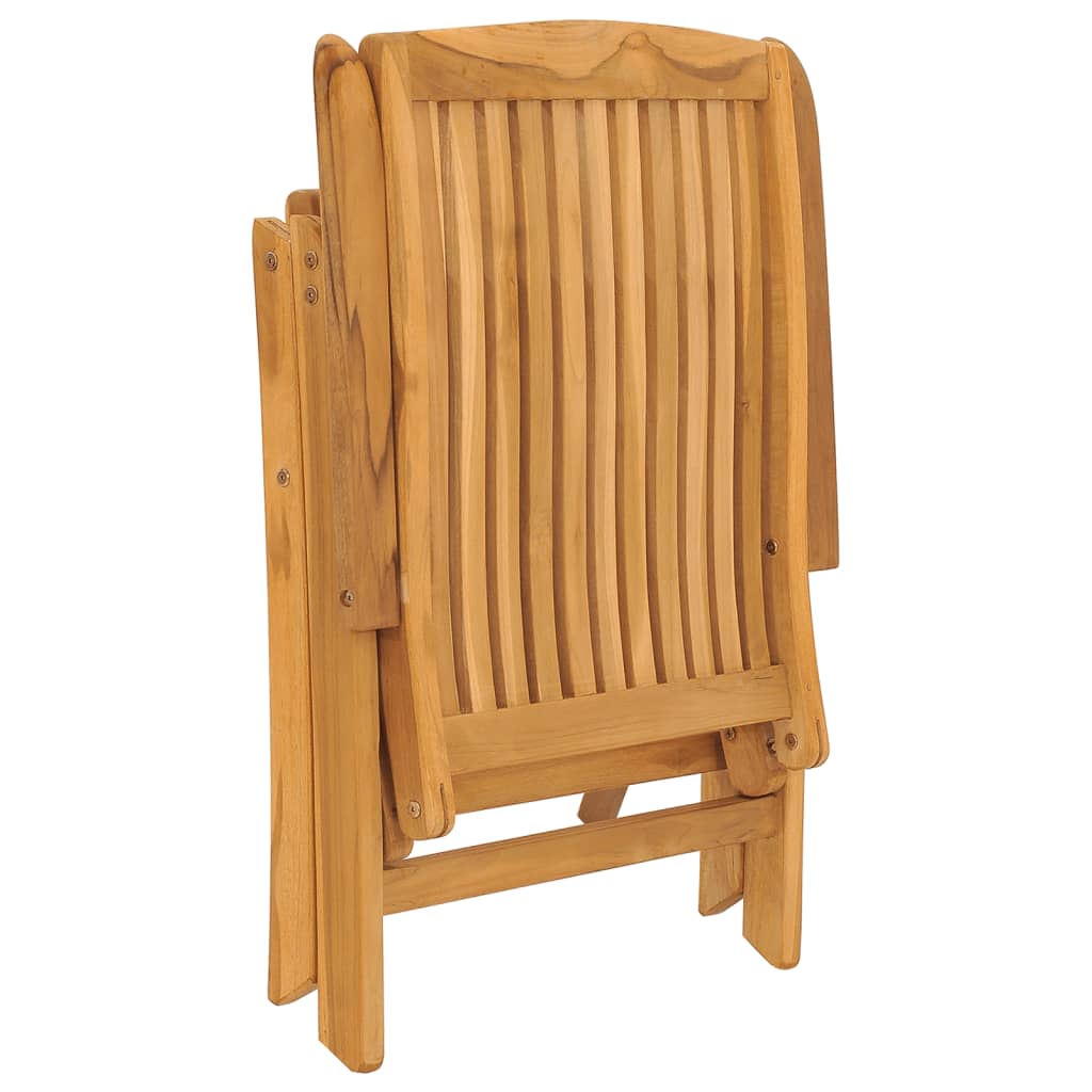 Chaises de jardin inclinables lot de 4 et coussins bois teck