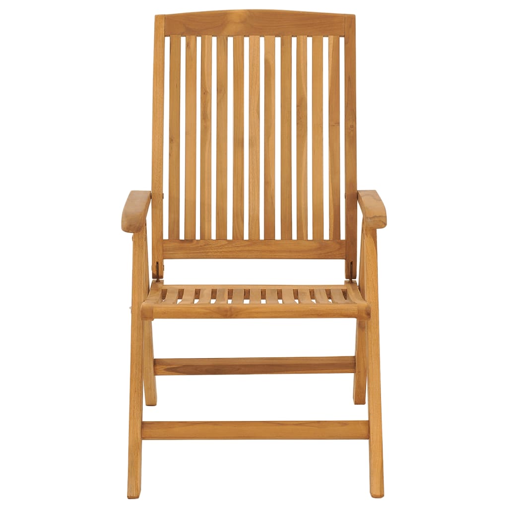 Chaises de jardin inclinables lot de 4 et coussins bois teck