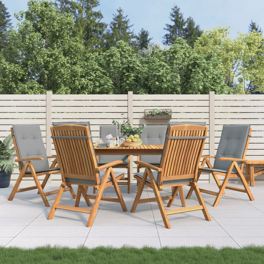 Chaises de jardin inclinables et coussins lot de 6 bois teck